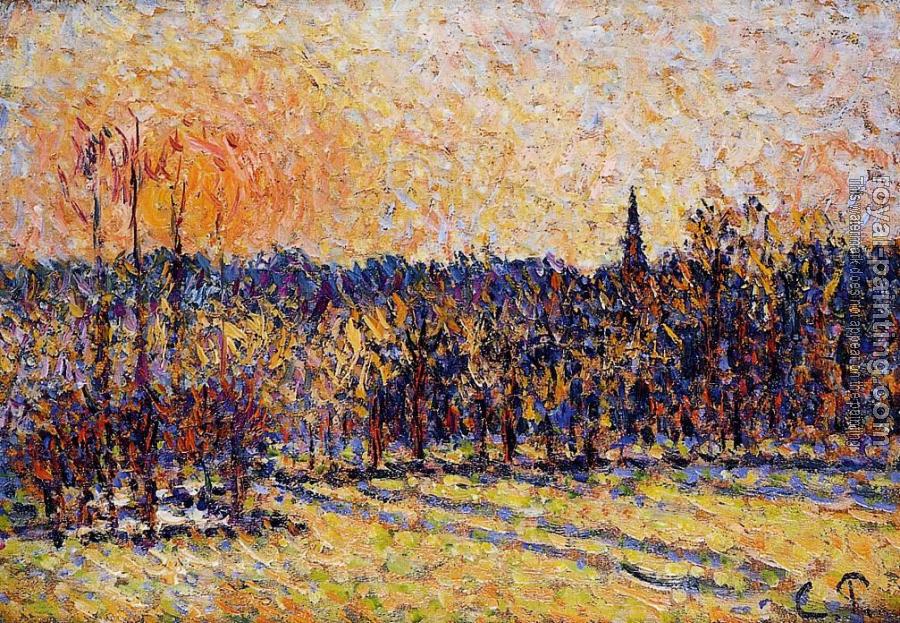 Camille Pissarro : Sunset, Bazincourt Steeple